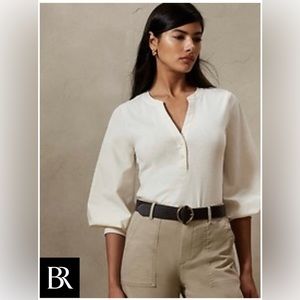 Banana Republic Cream Puff Sleeve Blouse